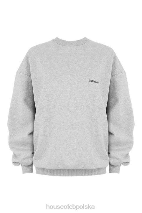Tommy Szara Oversize Bluza z Okrągłym Dekoltem Modna Odzież