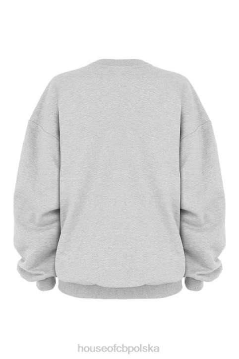 Tommy Szara Oversize Bluza z Okrągłym Dekoltem Modna Odzież