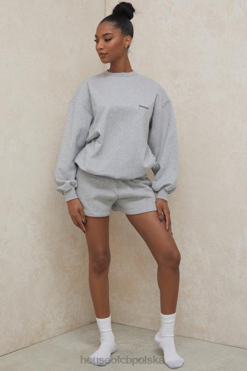 Tommy Szara Oversize Bluza z Okrągłym Dekoltem Modna Odzież