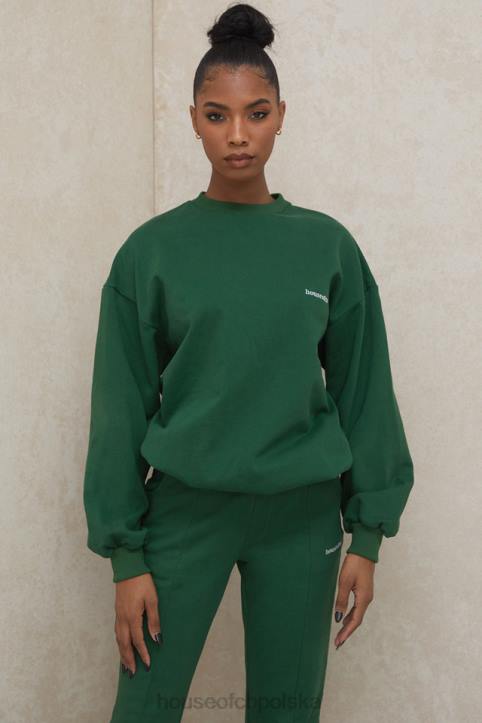 Tommy Zielona Bluza Oversize z Okrągłym Dekoltem Modna Odzież