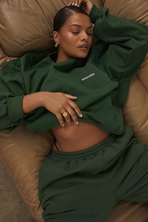 Tommy Zielona Bluza Oversize z Okrągłym Dekoltem Modna Odzież