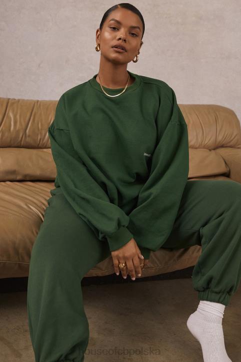 Tommy Zielona Bluza Oversize z Okrągłym Dekoltem Modna Odzież