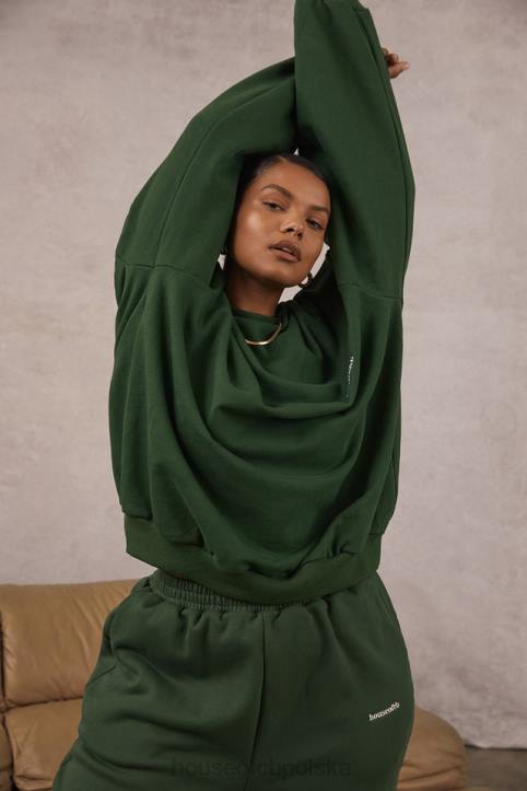 Tommy Zielona Bluza Oversize z Okrągłym Dekoltem Modna Odzież