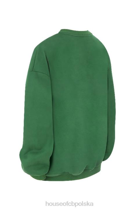 Tommy Zielona Bluza Oversize z Okrągłym Dekoltem Modna Odzież