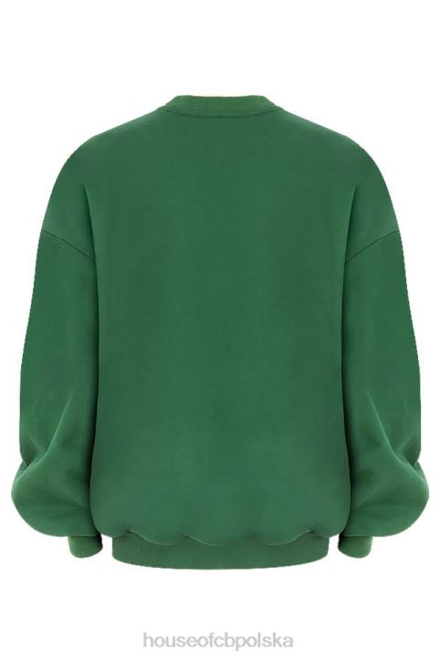 Tommy Zielona Bluza Oversize z Okrągłym Dekoltem Modna Odzież