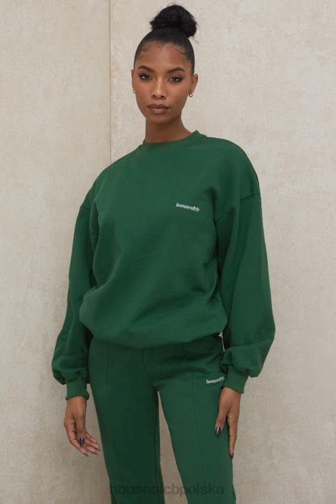 Tommy Zielona Bluza Oversize z Okrągłym Dekoltem Modna Odzież