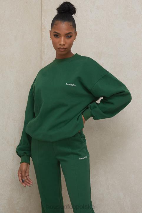 Tommy Zielona Bluza Oversize z Okrągłym Dekoltem Modna Odzież