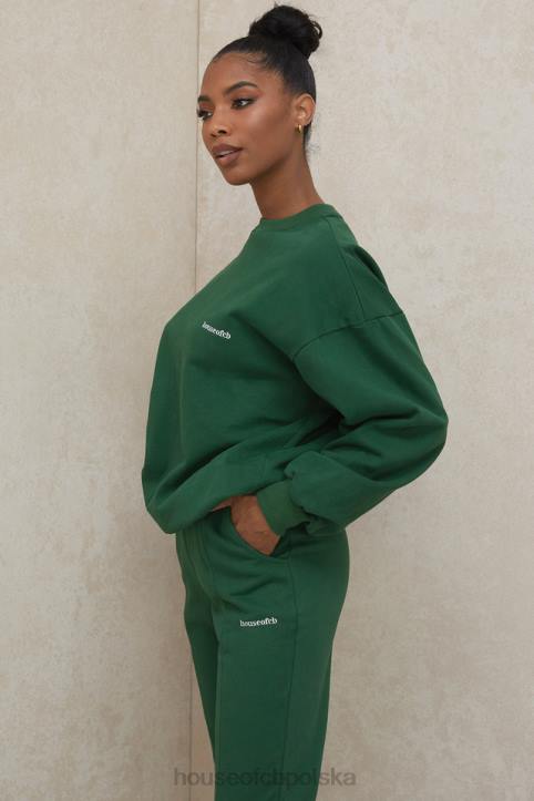 Tommy Zielona Bluza Oversize z Okrągłym Dekoltem Modna Odzież