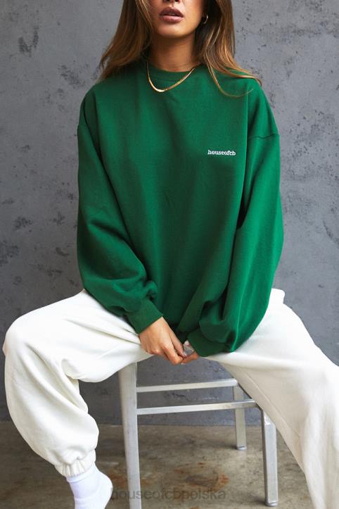 Tommy Zielona Bluza Oversize z Okrągłym Dekoltem Modna Odzież