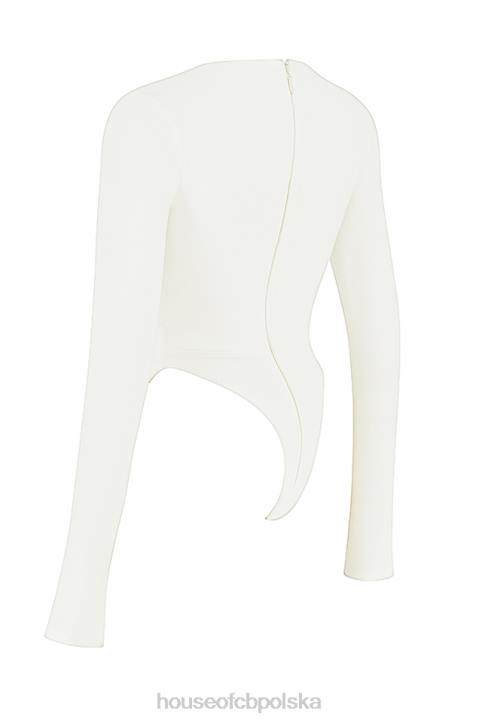 House of CB Białe body z wycięciem Danica Stylowe Odzieżowe Must Have