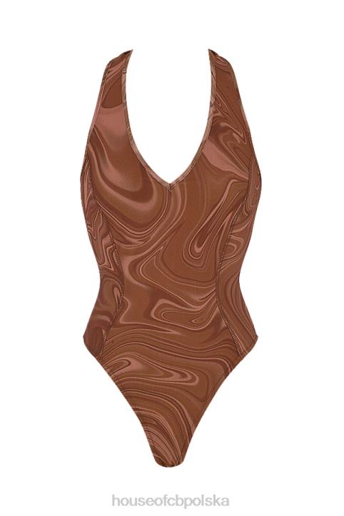 House of CB Body Sabine kakaowe wirowanie na szyi modna odzież