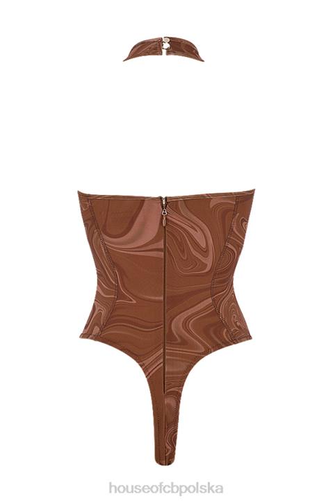 House of CB Body Sabine kakaowe wirowanie na szyi modna odzież
