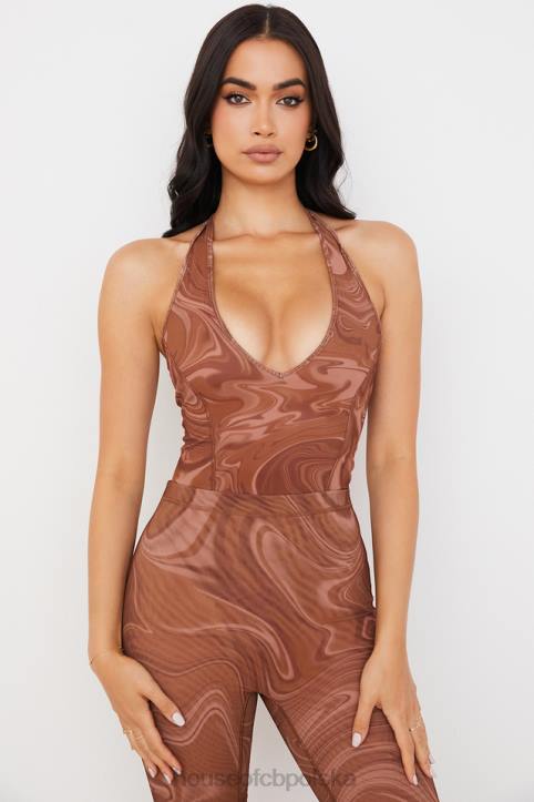 House of CB Body Sabine kakaowe wirowanie na szyi modna odzież