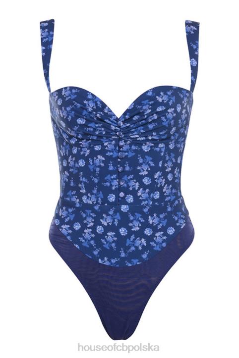 House of CB Body Savia szafirowe kwiaty modna odzież dla kobiet