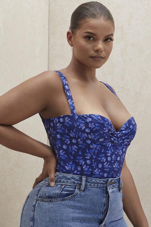 House of CB Body Savia szafirowe kwiaty modna odzież dla kobiet