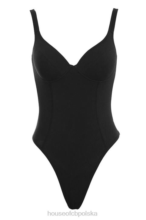 House of CB Body Imani czarny melanż miękki dżersej stylowa odzież