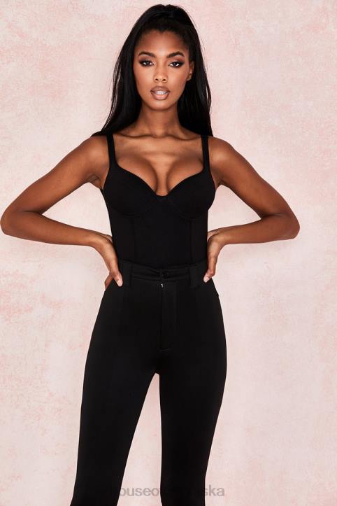 House of CB Body Imani czarny melanż miękki dżersej stylowa odzież