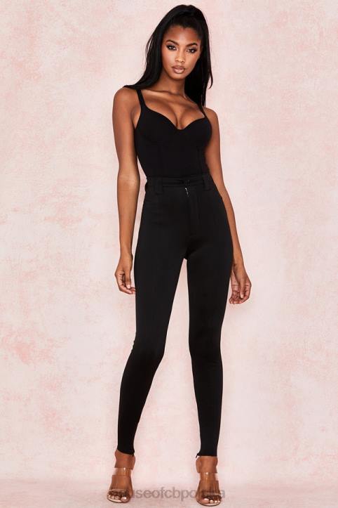 House of CB Body Imani czarny melanż miękki dżersej stylowa odzież
