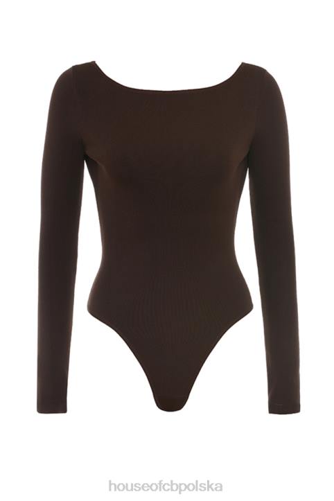 House of CB Body espresso z odkrytymi plecami modna odzież dla kobiet