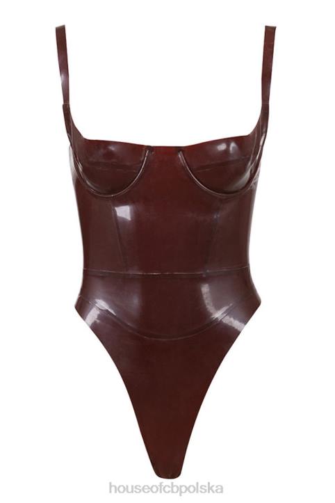 House of CB Lateksowe body gorset Tia Raisin stylowa odzież damska