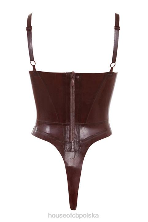House of CB Lateksowe body gorset Tia Raisin stylowa odzież damska