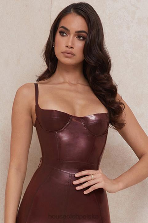 House of CB Lateksowe body gorset Tia Raisin stylowa odzież damska