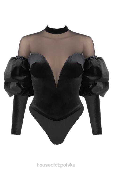 House of CB Monique Body czarny aksamit i tiul na każdą okazję
