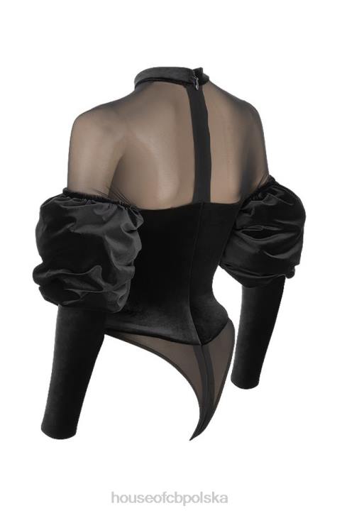 House of CB Monique Body czarny aksamit i tiul na każdą okazję