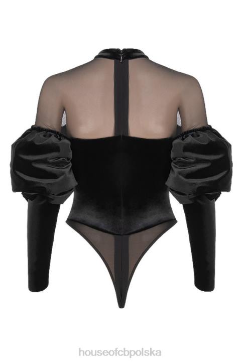 House of CB Monique Body czarny aksamit i tiul na każdą okazję