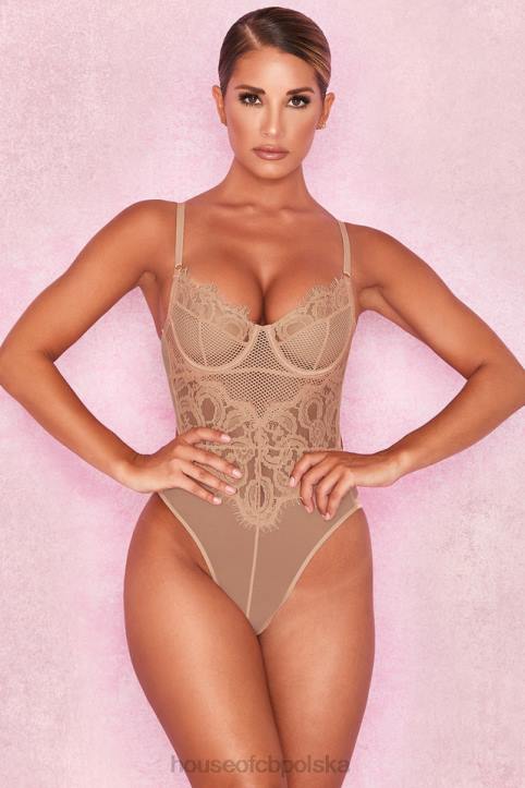 House of CB Nadia brązowe koronkowe body na każdą okazję