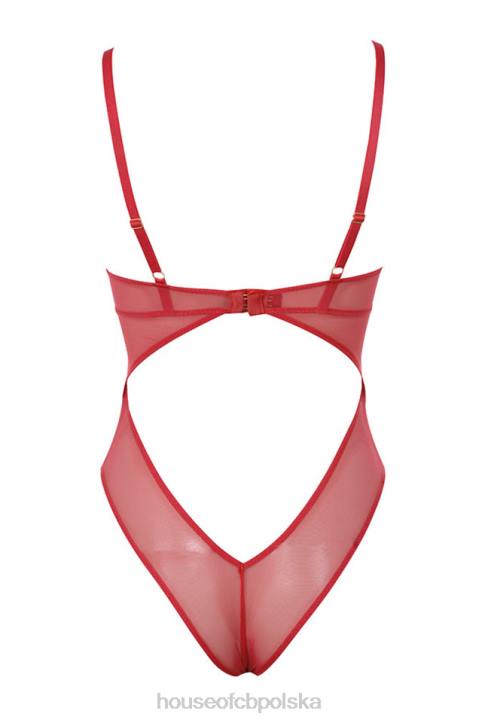 House of CB Czerwone Koronkowe Body Nadia Stylowe Odzież Damska