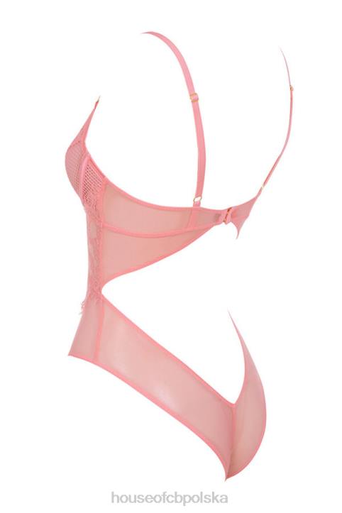 House of CB Różowe Koronkowe Body Nadia Modna Odzież Damska