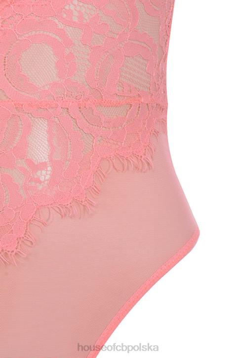 House of CB Różowe Koronkowe Body Nadia Modna Odzież Damska