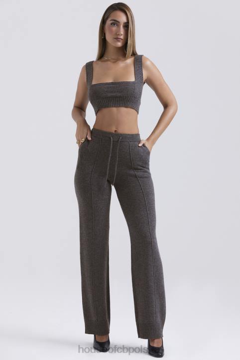House of CB Bralette z kaszmirowej mieszanki węgla drzewnego elegancki top