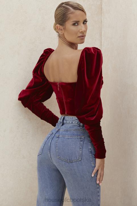 House of CB Aksamitny Gorset Długi Rękaw Valerie Winny elegancki styl