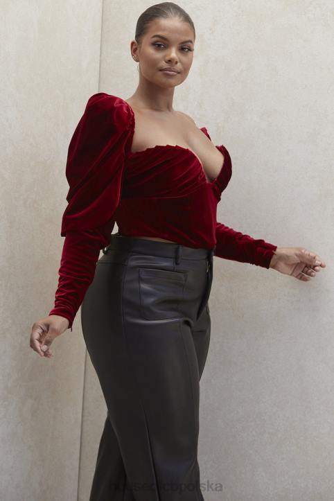 House of CB Aksamitny Gorset Długi Rękaw Valerie Winny elegancki styl