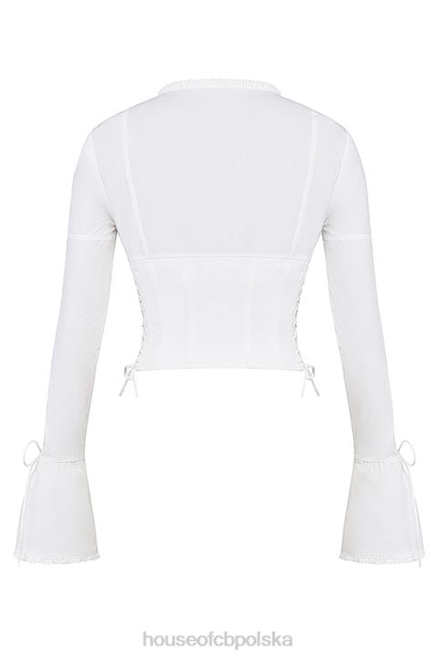 House of CB Koronkowy Top Anissa Biały Stylowy Elegancki