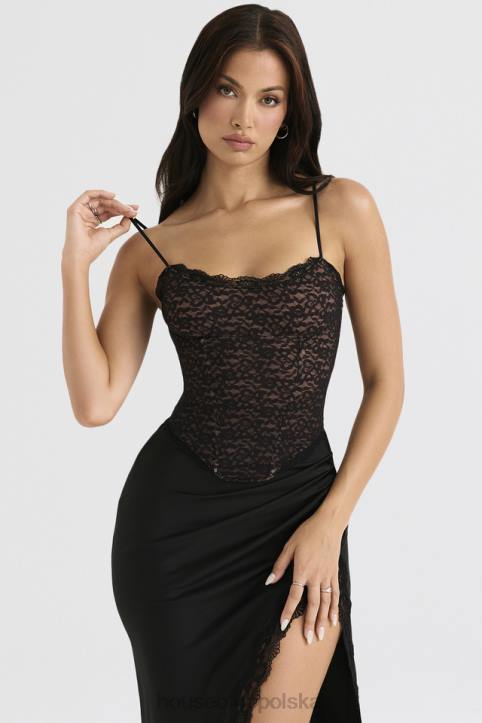 House of CB Czarny koronkowy gorset Romina Elegancja i Styl