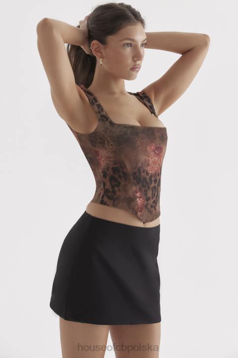 House of CB Gorset Kalina Kwiatowy Nadruk Różowy Stylowy Modny