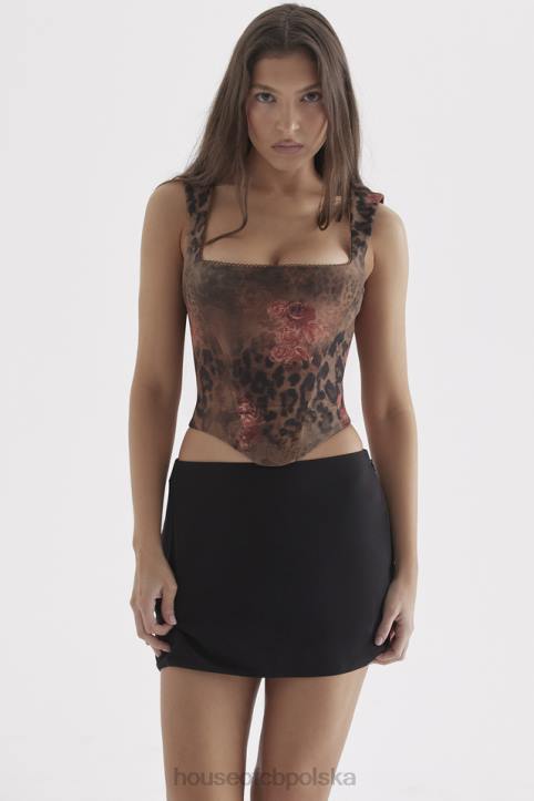 House of CB Gorset Kalina Kwiatowy Nadruk Różowy Stylowy Modny
