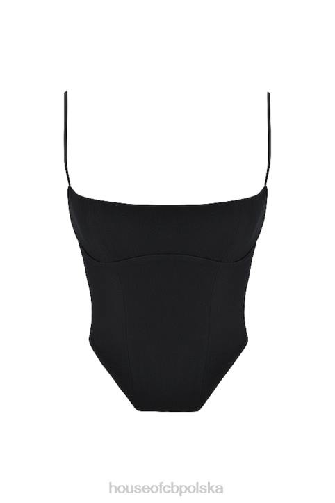House of CB Gorset modelujący Sophia Czarne Body na Ramiączkach
