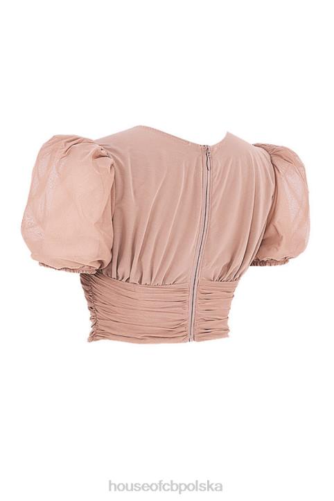 House of CB Gorset Nora Tan z Bufiastymi Rękawami Elegancja i Styl