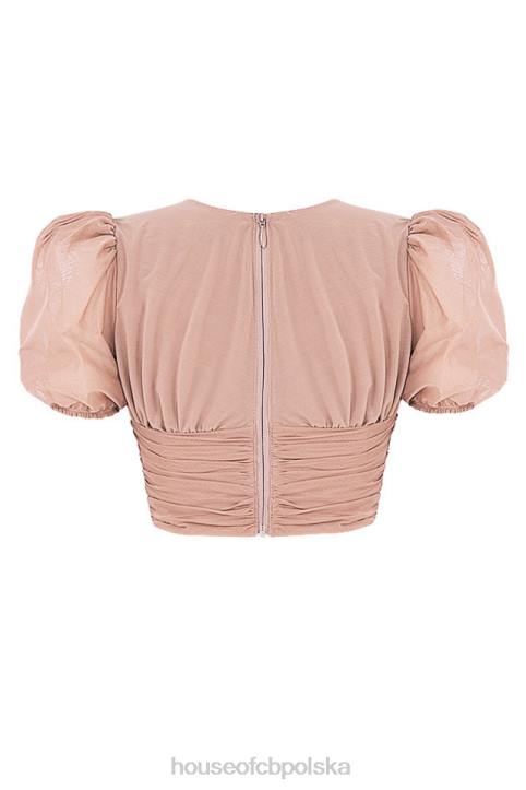 House of CB Gorset Nora Tan z Bufiastymi Rękawami Elegancja i Styl