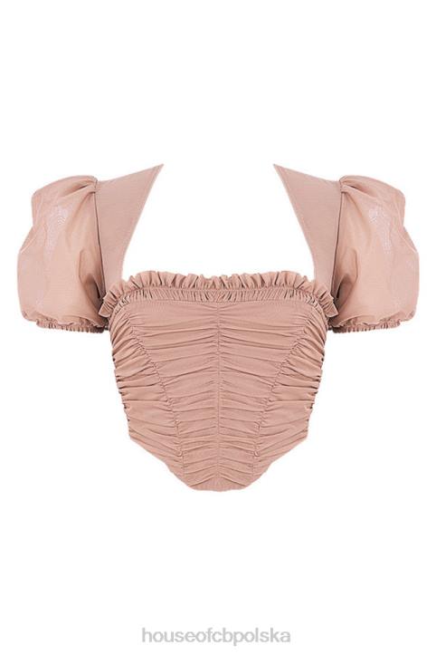 House of CB Gorset Nora Tan z Bufiastymi Rękawami Elegancja i Styl