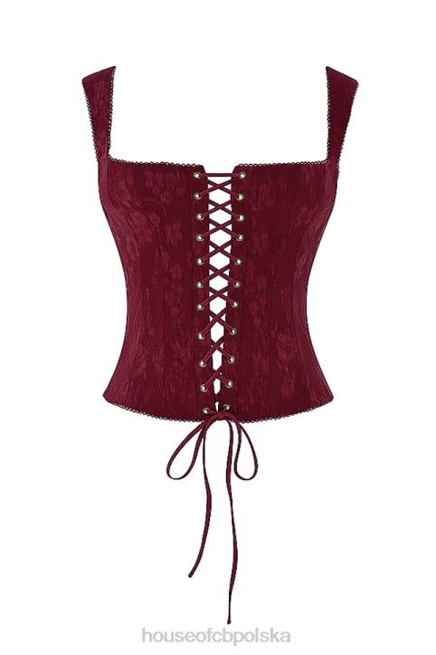 House of CB Gorset Kwiatowy Merlot Stylowa Odzież Damska