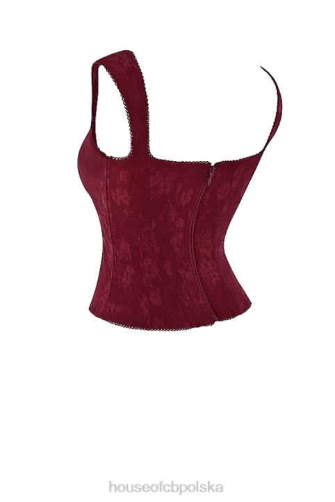 House of CB Gorset Kwiatowy Merlot Stylowa Odzież Damska