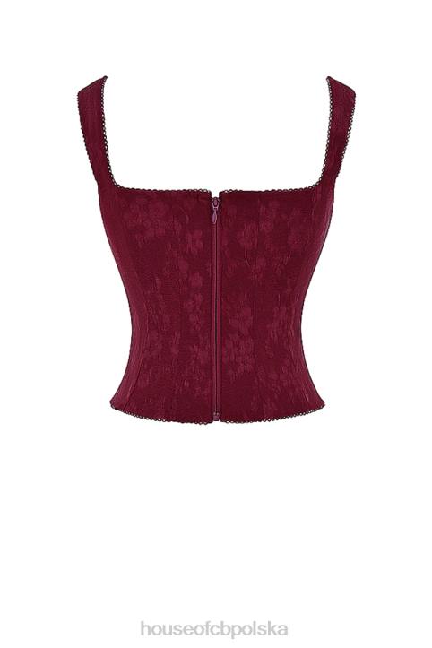 House of CB Gorset Kwiatowy Merlot Stylowa Odzież Damska