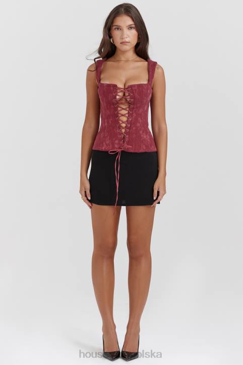 House of CB Gorset Kwiatowy Merlot Stylowa Odzież Damska