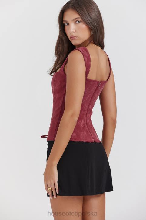 House of CB Gorset Kwiatowy Merlot Stylowa Odzież Damska