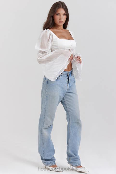 House of CB Lucie biały plisowany top modny elegancki wybór